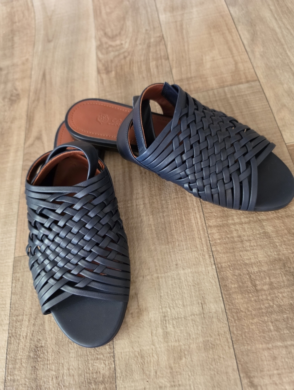 Loro Piana Blue Woven Leather Kristin Flat Sandals Size 38 - Picture 12 of 16